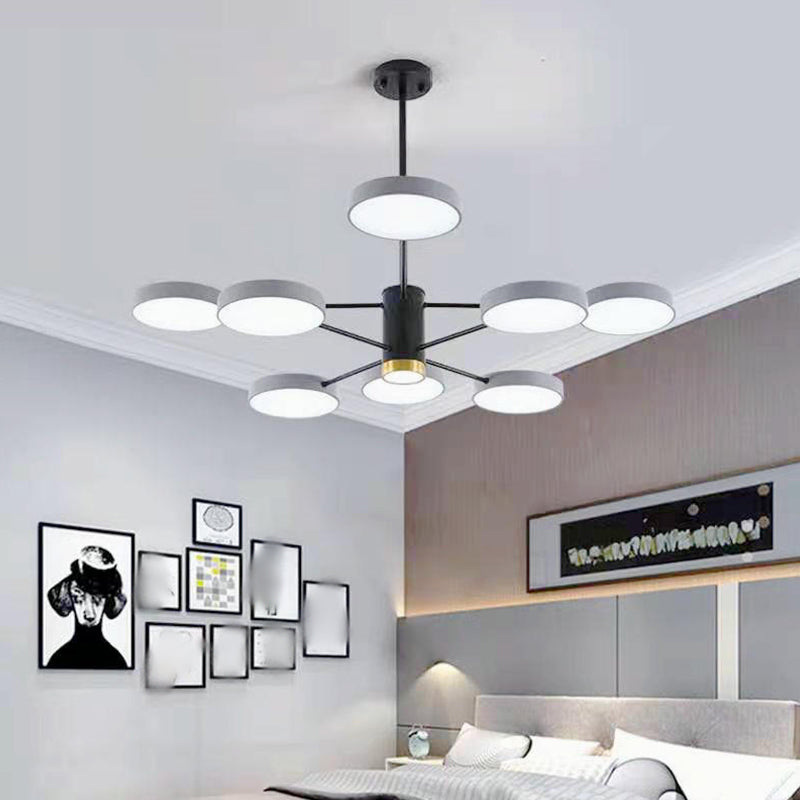Metal Circles Pendant Lighting Fixture Minimalist Style LED Chandelier Lighting