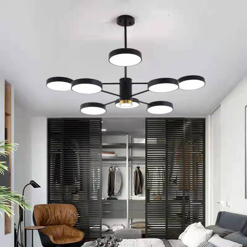 Metal Circles Pendant Lighting Fixture Minimalist Style LED Chandelier Lighting