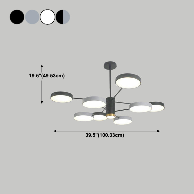 Metal Circles Pendant Lighting Fixture Minimalist Style LED Chandelier Lighting
