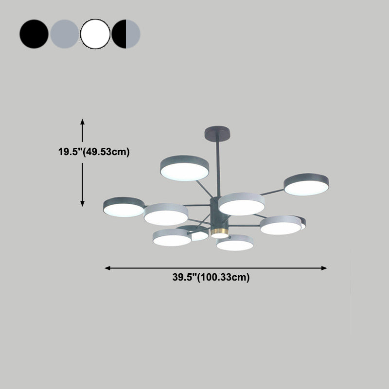 Metal Circles Pendant Lighting Fixture Minimalist Style LED Chandelier Lighting