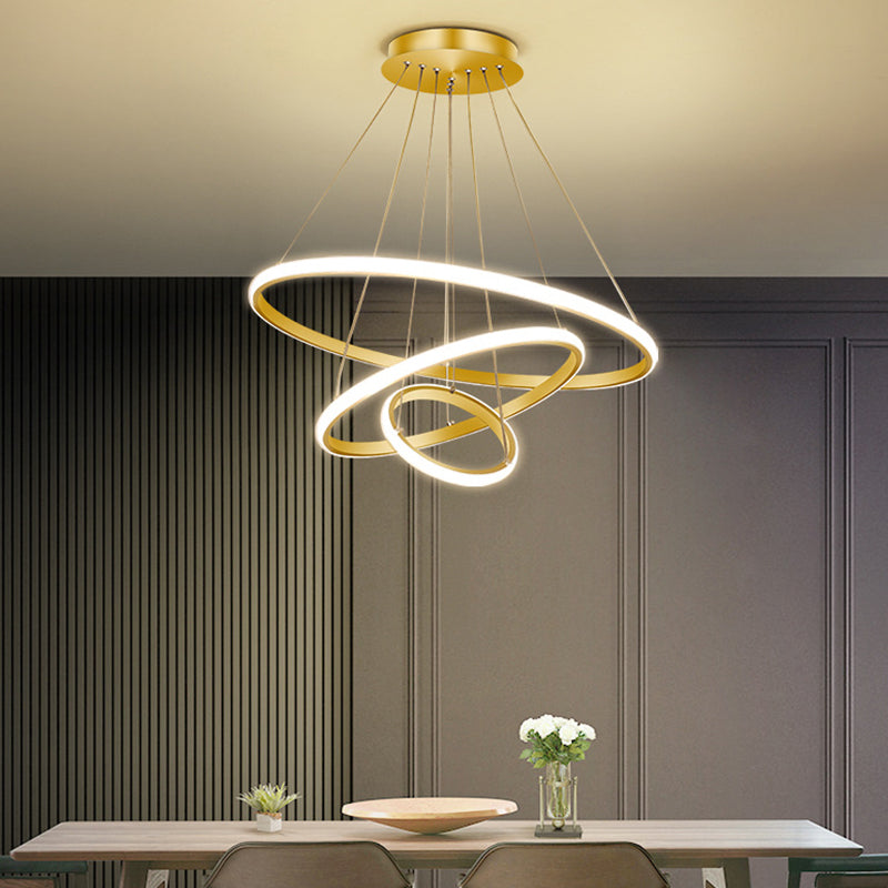 Modern Ring Shape Chandelier Light Fixtures Restaurant Hanging Chandelier for Sitting Room