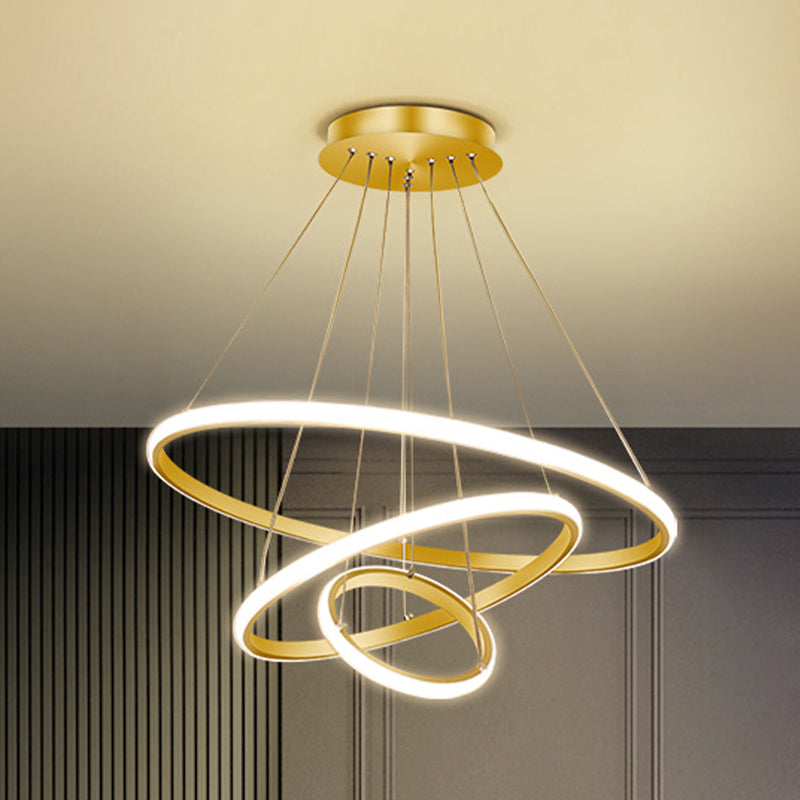 Modern Ring Shape Chandelier Light Fixtures Restaurant Hanging Chandelier for Sitting Room
