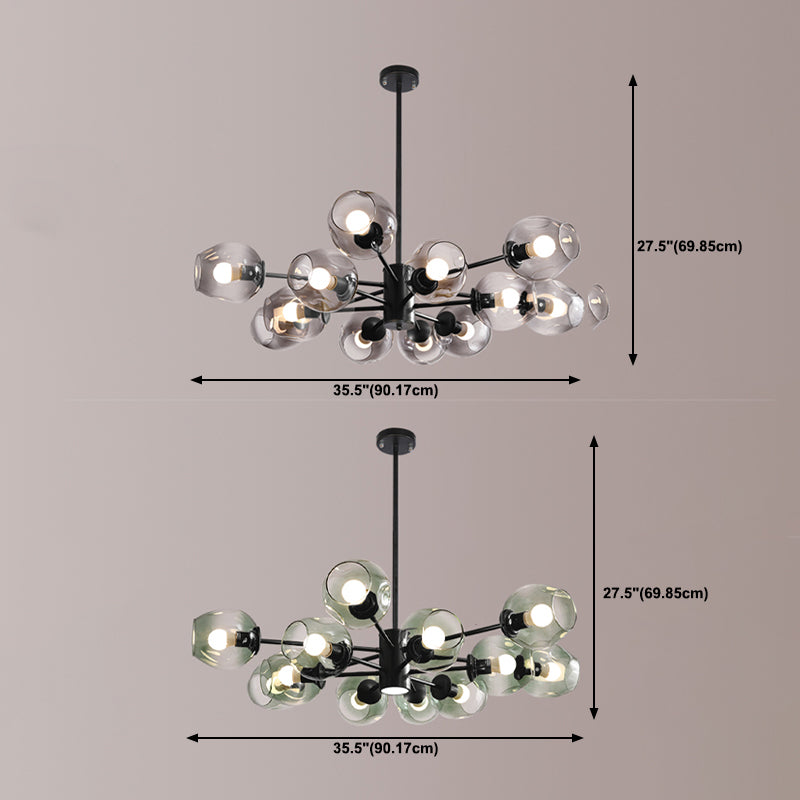 Contemporary Spherical Shade Pendant Chandeliers Glass Hanging Chandeliers