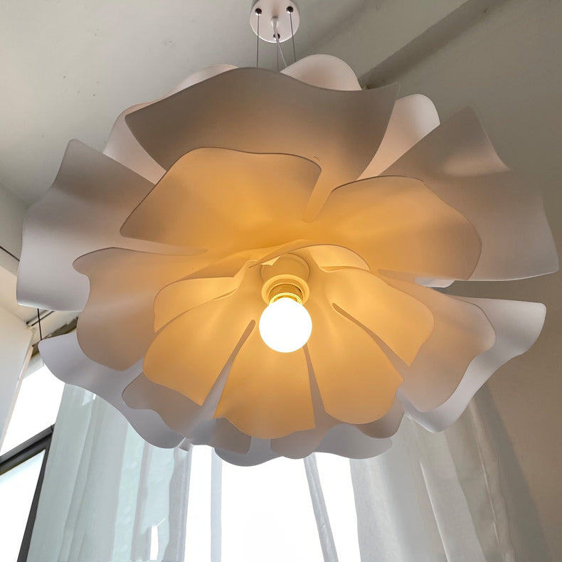 White Modern 1-Light Down Lighting Acrylic Hanging Pendant Light for Children's Room