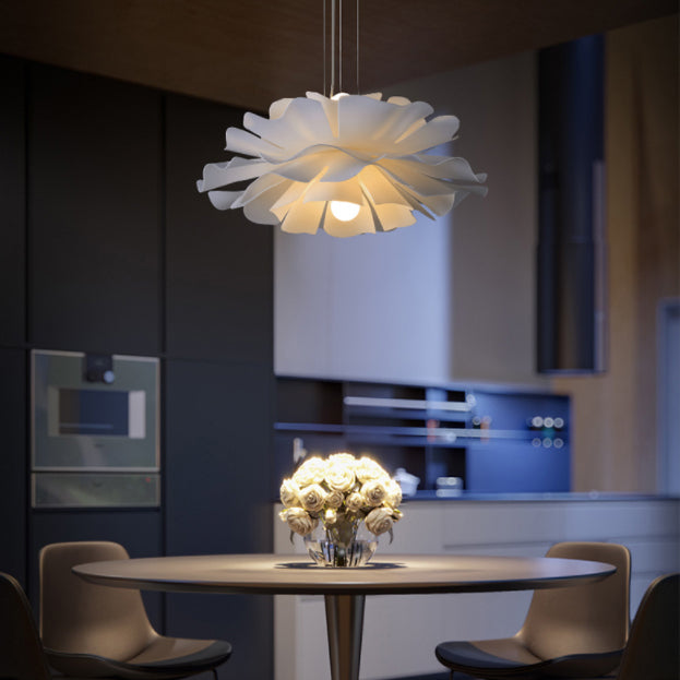 White Modern 1-Light Down Lighting Acrylic Hanging Pendant Light for Children's Room