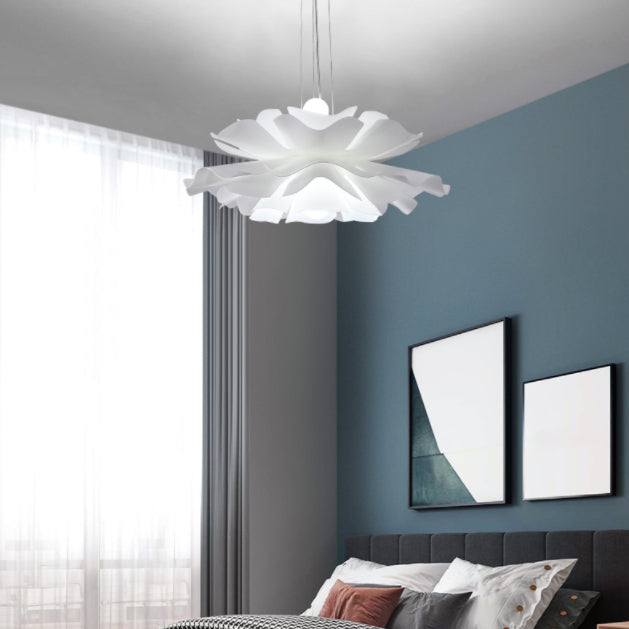 Blanc Modern 1-Light Down Lighting Acrylique suspendu suspendu pour la chambre des enfants
