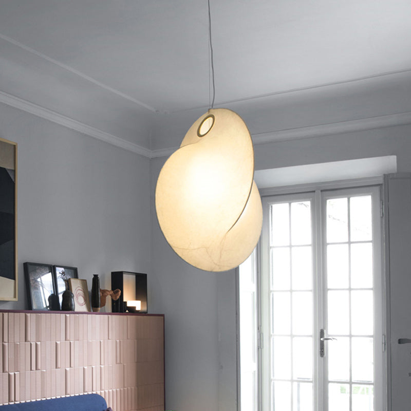 Wit moderne hanglamplichteranatuur 1-licht zijdehanglicht voor trappen