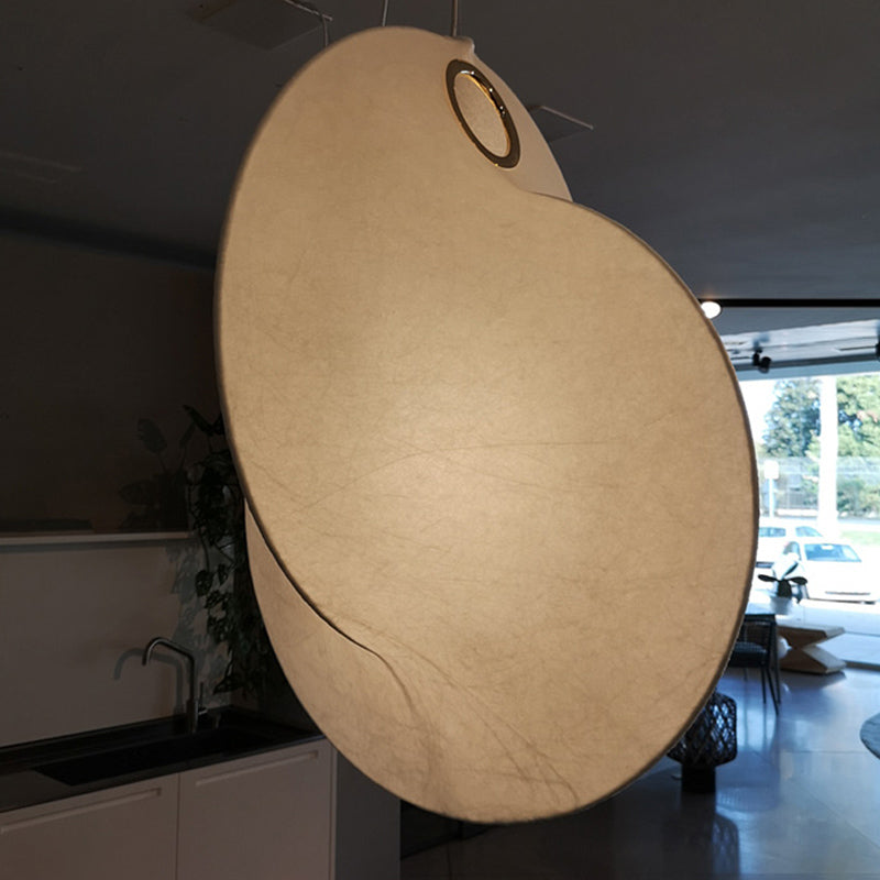 Wit moderne hanglamplichteranatuur 1-licht zijdehanglicht voor trappen