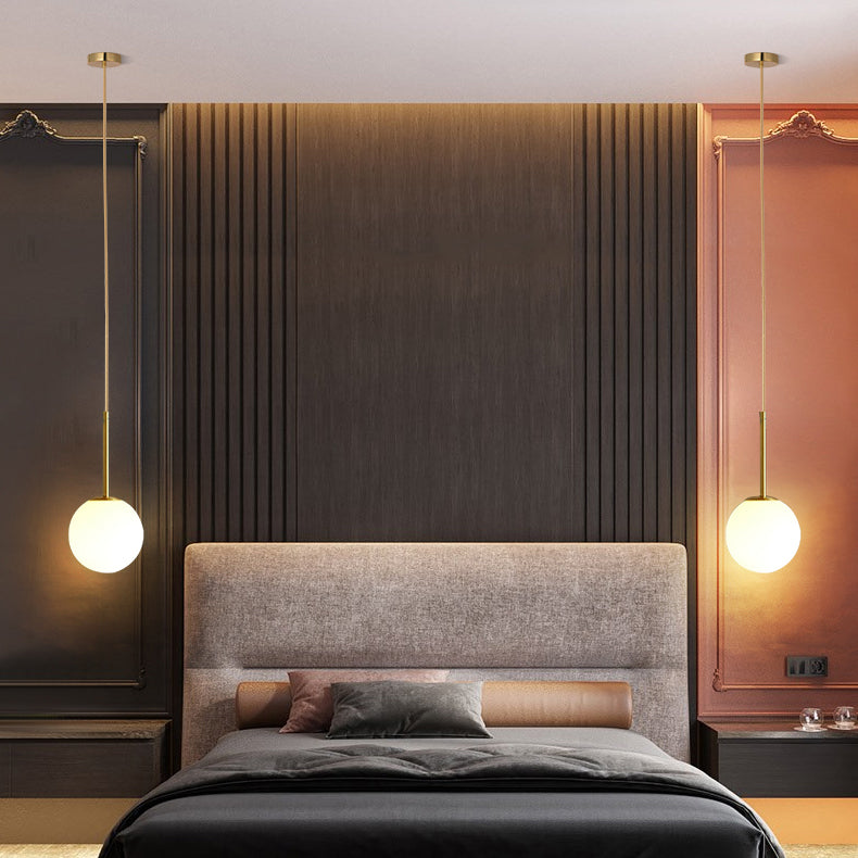 Modern Style Spherical Shape Hanging Light Glass 1 Light Hanging Light Fixture