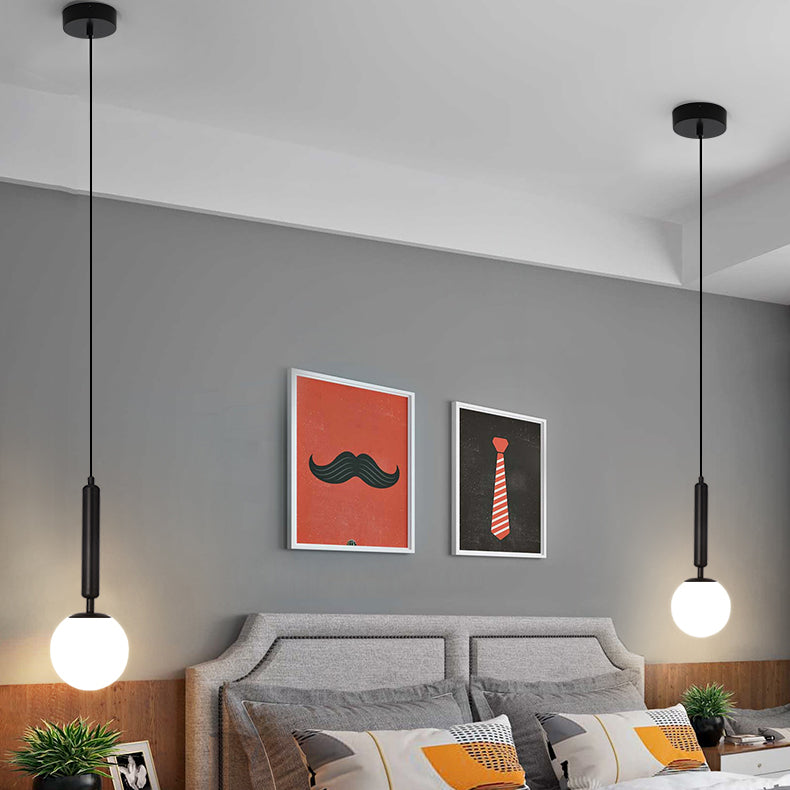 Modern Style Spherical Shape Hanging Light Glass 1 Light Hanging Light Fixture