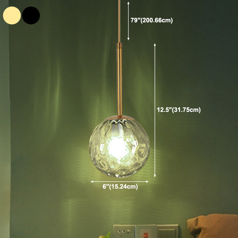 Modern Style Spherical Shape Hanging Light Glass 1 Light Hanging Light Fixture