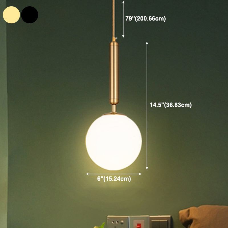 Modern Style Spherical Shape Hanging Light Glass 1 Light Hanging Light Fixture