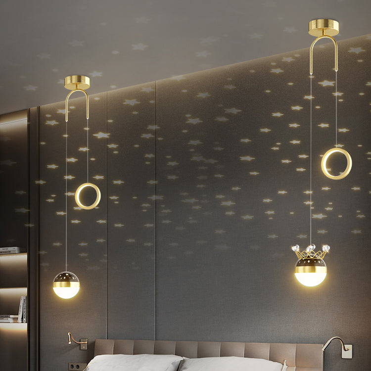 Modern Style Geometry Shape Hanging Lights Metal 2 Light Hanging Light Fixtures