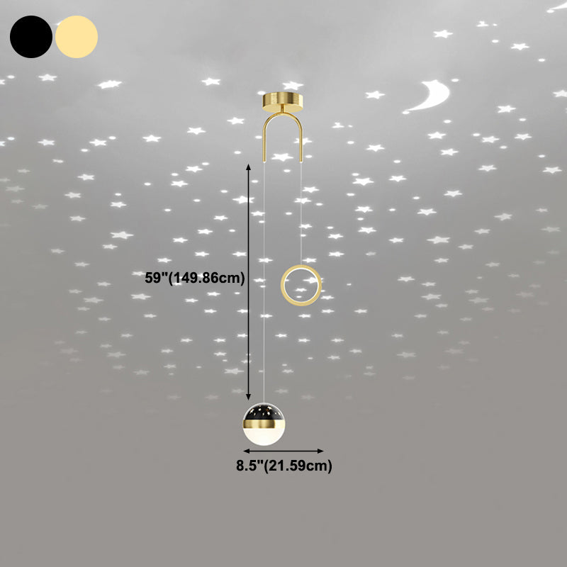 Modern Style Geometry Shape Hanging Lights Metal 2 Light Hanging Light Fixtures