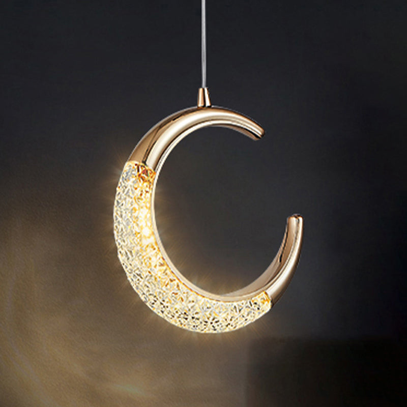 Modern Style Geometry Shape Hanging Light Metal 1 Light Hanging Light Fixture in Gold