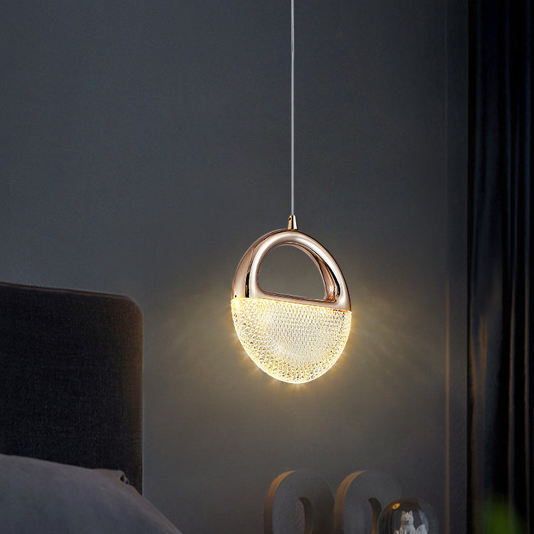 Modern Style Geometry Shape Hanging Light Metal 1 Light Hanging Light Fixture in Gold