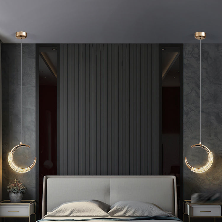 Modern Style Geometry Shape Hanging Light Metal 1 Light Hanging Light Fixture in Gold