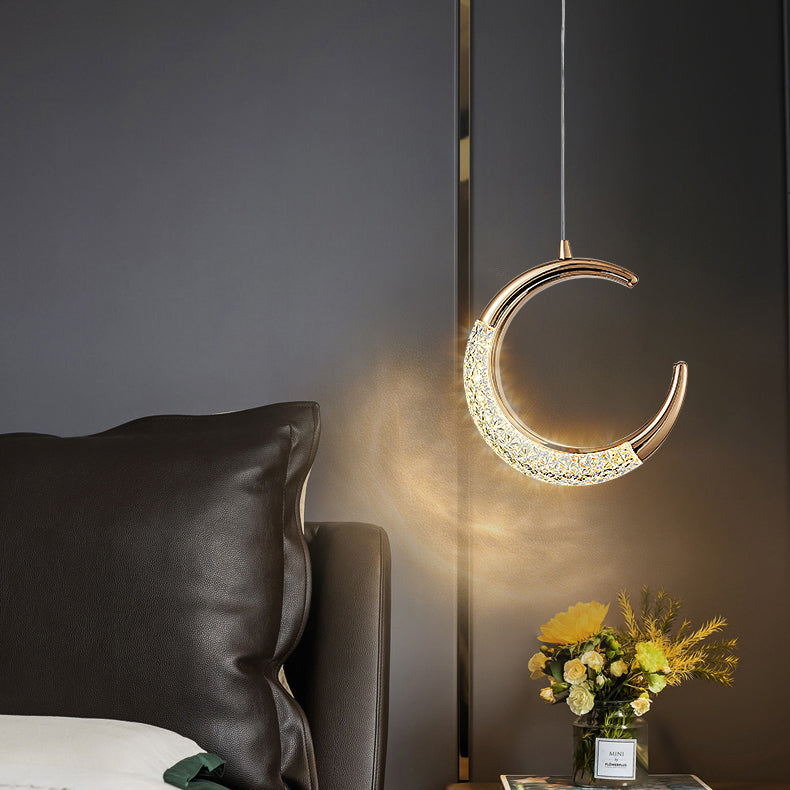 Modern Style Geometry Shape Hanging Light Metal 1 Light Hanging Light Fixture in Gold