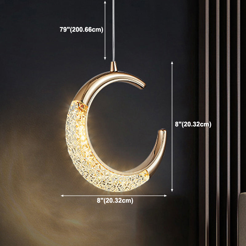 Modern Style Geometry Shape Hanging Light Metal 1 Light Hanging Light Fixture in Gold