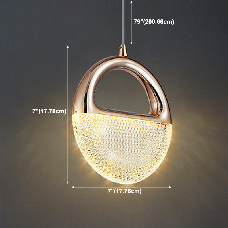 Modern Style Geometry Shape Hanging Light Metal 1 Light Hanging Light Fixture in Gold