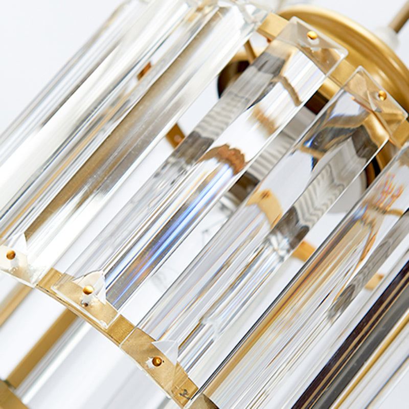 Cylinder Shape Hanging Lights Modern Style Crystal Hanging Light Fixtures