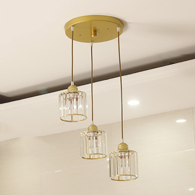 Modern Style Cylinder Shape Hanging Lights Crystal Hanging Light Fixtures