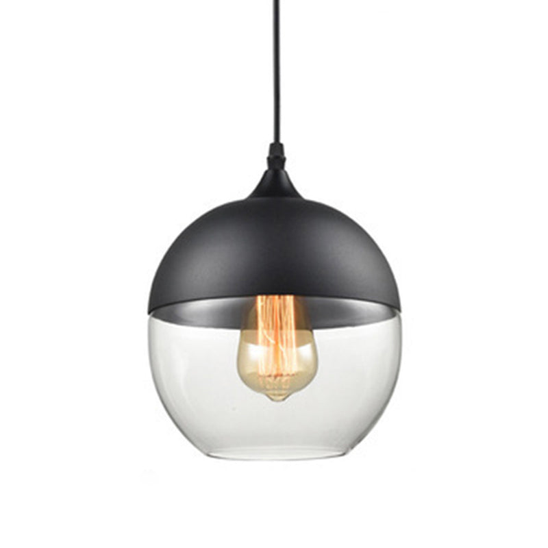 Geometric Hanging Lights Industrial Style Glass 1 Light Pendant Light Kit in Black