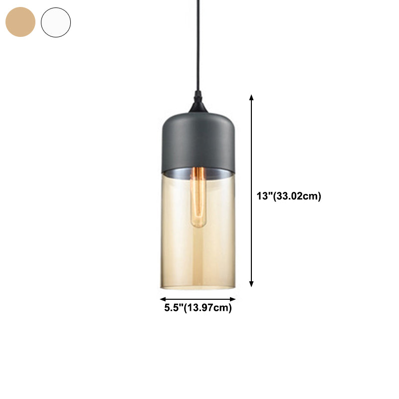 Geometric Hanging Lights Industrial Style Glass 1 Light Pendant Light Kit in Black