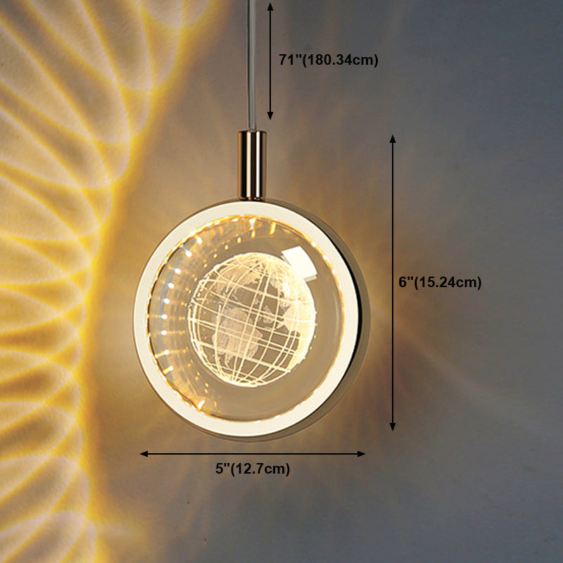 Ball Hanging Lights Modern Style Crystal 1 Light Pendant Light Kit