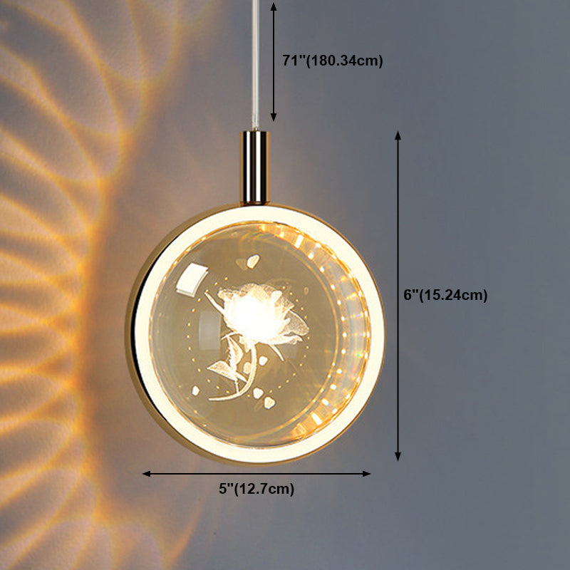 Ball Hanging Lights Modern Style Crystal 1 Light Pendant Light Kit