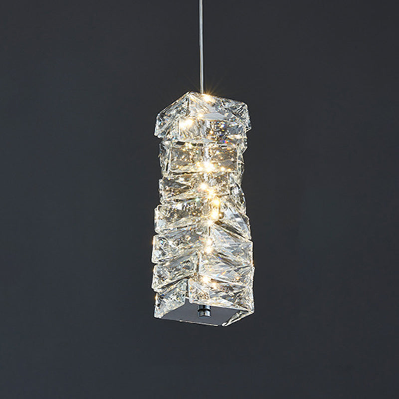 1 lumière suspension géométrique Pendant style moderne Crystal Plafond plafond