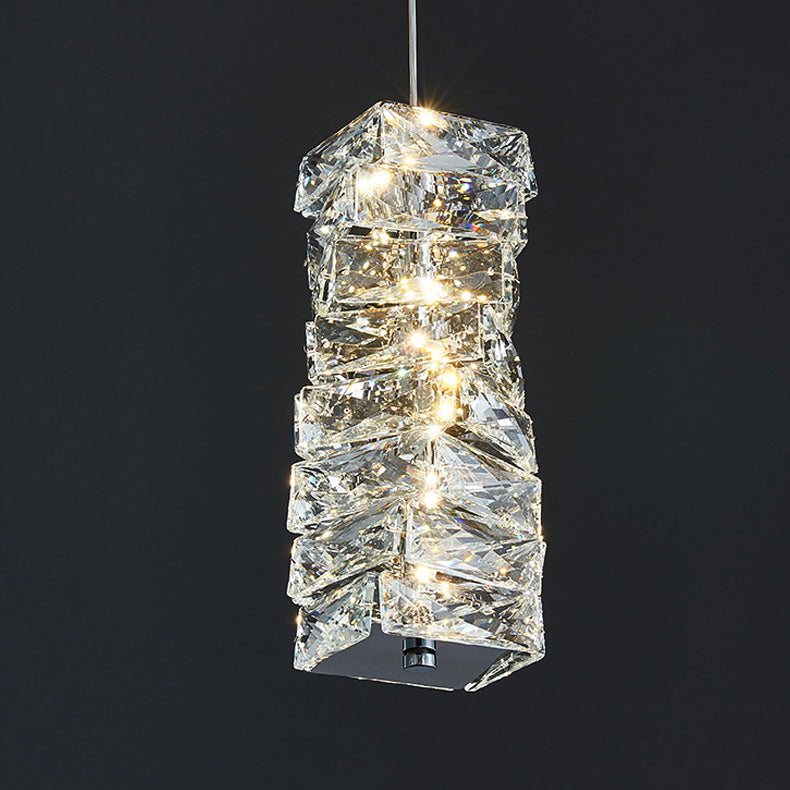 1 lumière suspension géométrique Pendant style moderne Crystal Plafond plafond