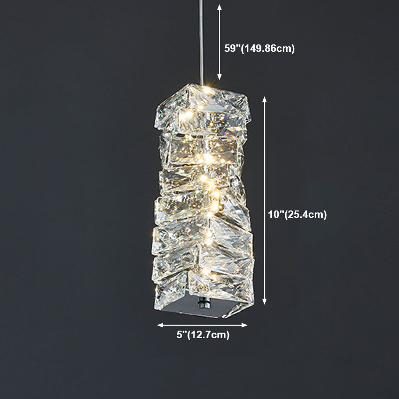 1 lumière suspension géométrique Pendant style moderne Crystal Plafond plafond