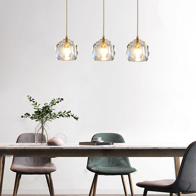 1 suspension géométrique légère pendentif de style moderne lampe à suspension en cristal