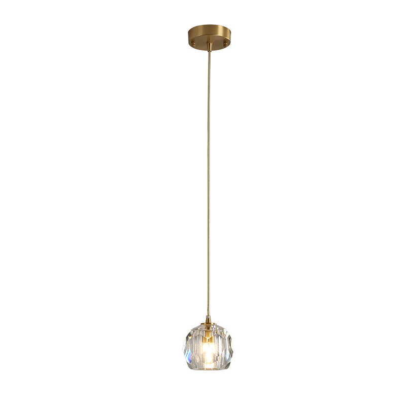 1 suspension géométrique légère pendentif de style moderne lampe à suspension en cristal
