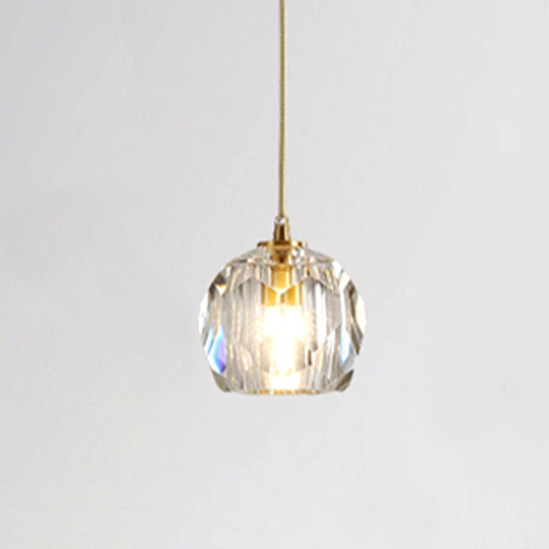 1 suspension géométrique légère pendentif de style moderne lampe à suspension en cristal