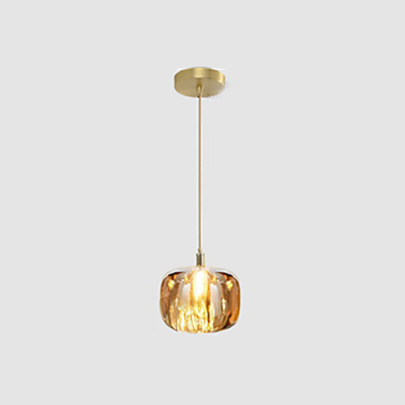 1 suspension géométrique légère pendentif de style moderne lampe à suspension en cristal