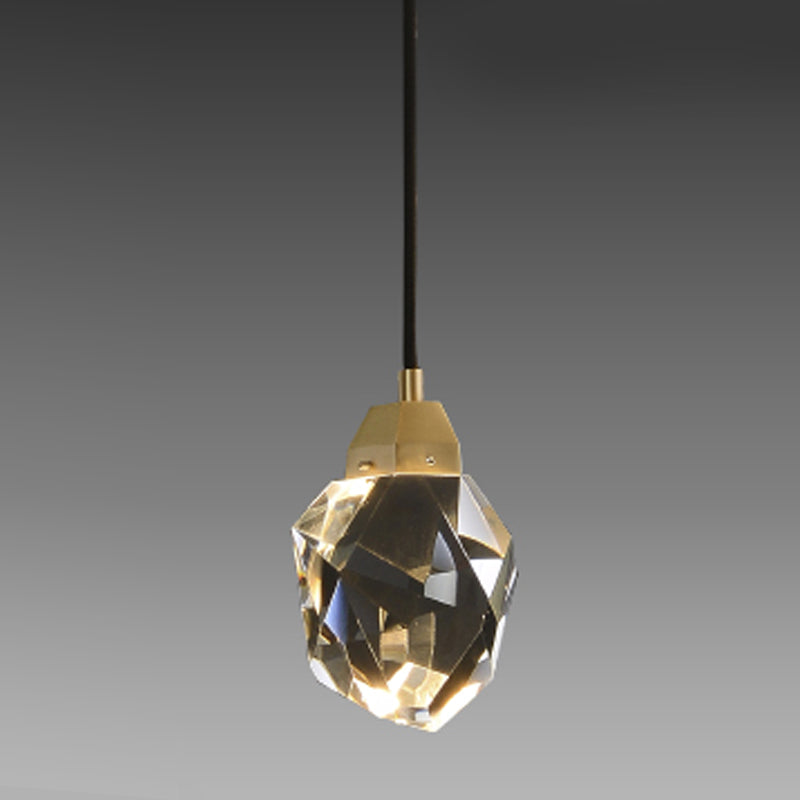 1 suspension géométrique légère pendentif de style moderne lampe à suspension en cristal