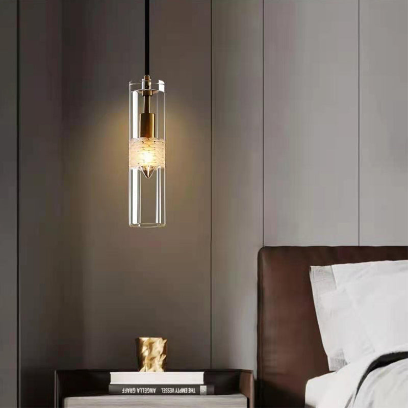 1 suspension géométrique légère pendentif de style moderne lampe à suspension en cristal
