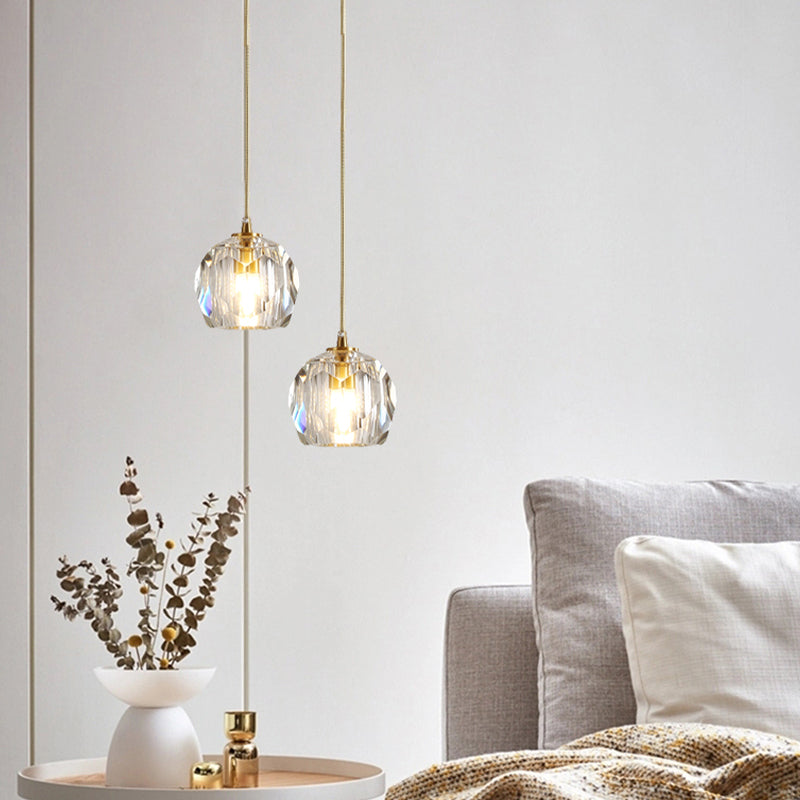 1 suspension géométrique légère pendentif de style moderne lampe à suspension en cristal