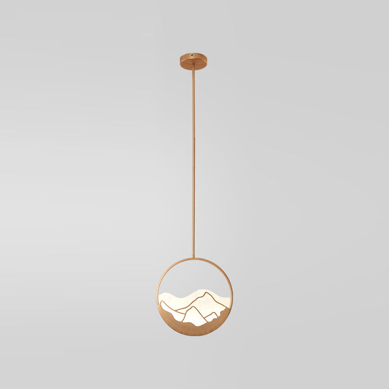 Pendentif de forme ronde en métal LED moderne LED suspendu suspendu pour le salon