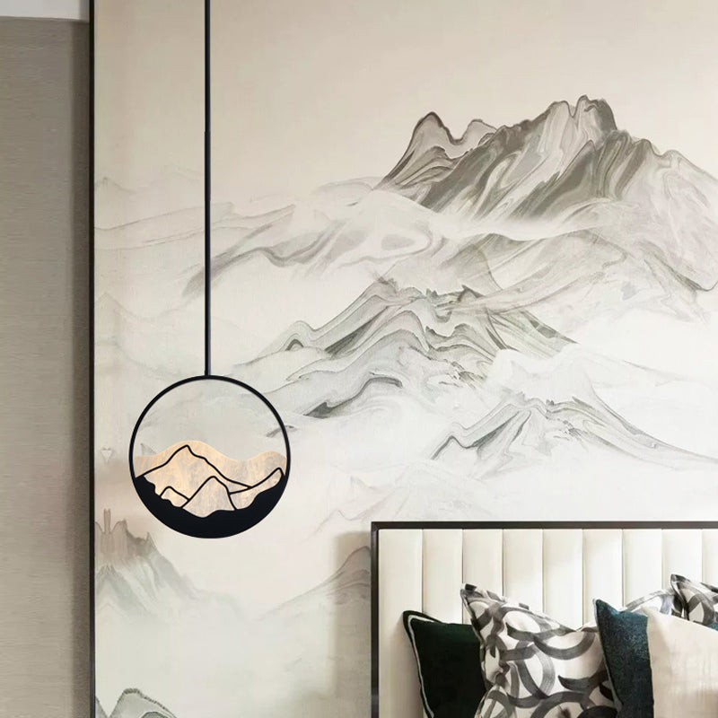 Pendentif de forme ronde en métal LED moderne LED suspendu suspendu pour le salon