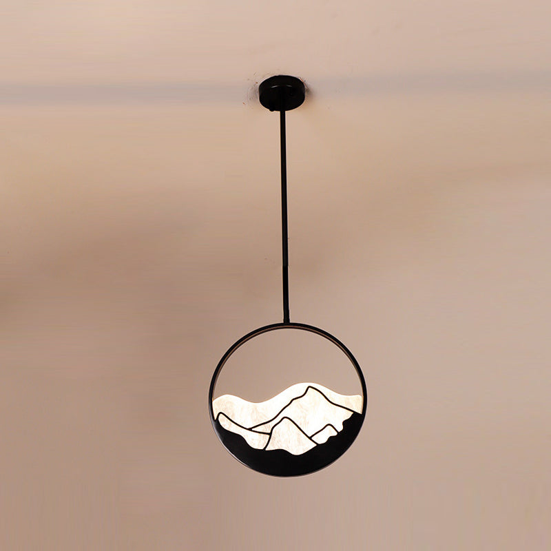 Pendentif de forme ronde en métal LED moderne LED suspendu suspendu pour le salon