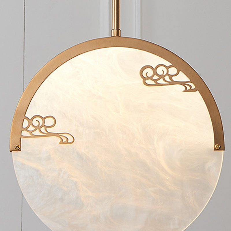 Pendentif de forme ronde en métal LED moderne LED suspendu suspendu pour le salon