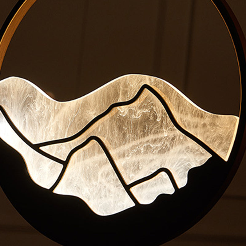 Pendentif de forme ronde en métal LED moderne LED suspendu suspendu pour le salon