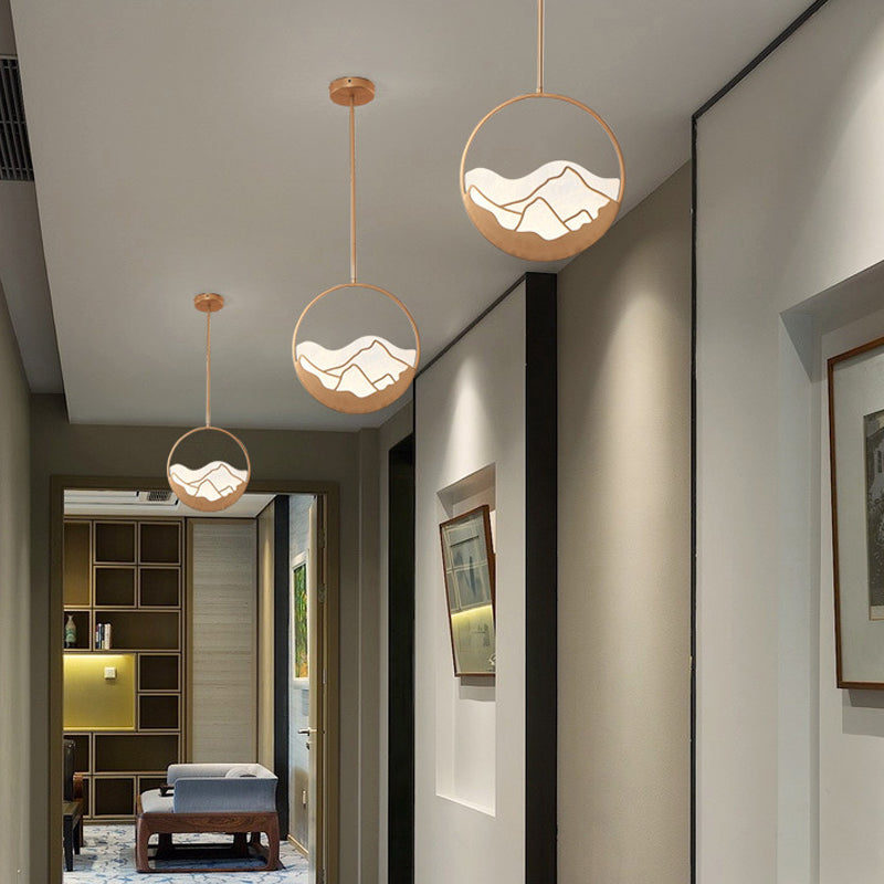 Pendentif de forme ronde en métal LED moderne LED suspendu suspendu pour le salon