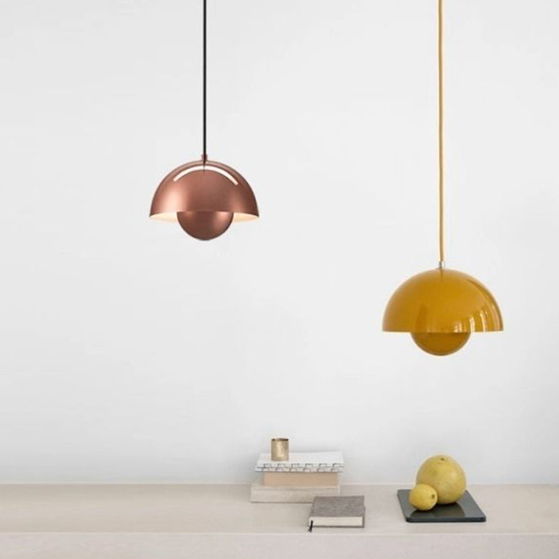 Colorful Dome Shape Pendant Light Nordic Metal Hanging Pendant for Living Room