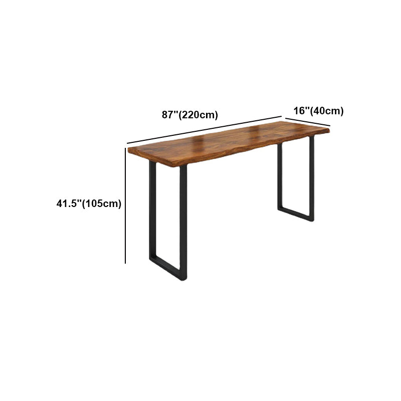 Brown Modern Style Bar Table Solid Wood and Iron Coffee Shop Bar Table