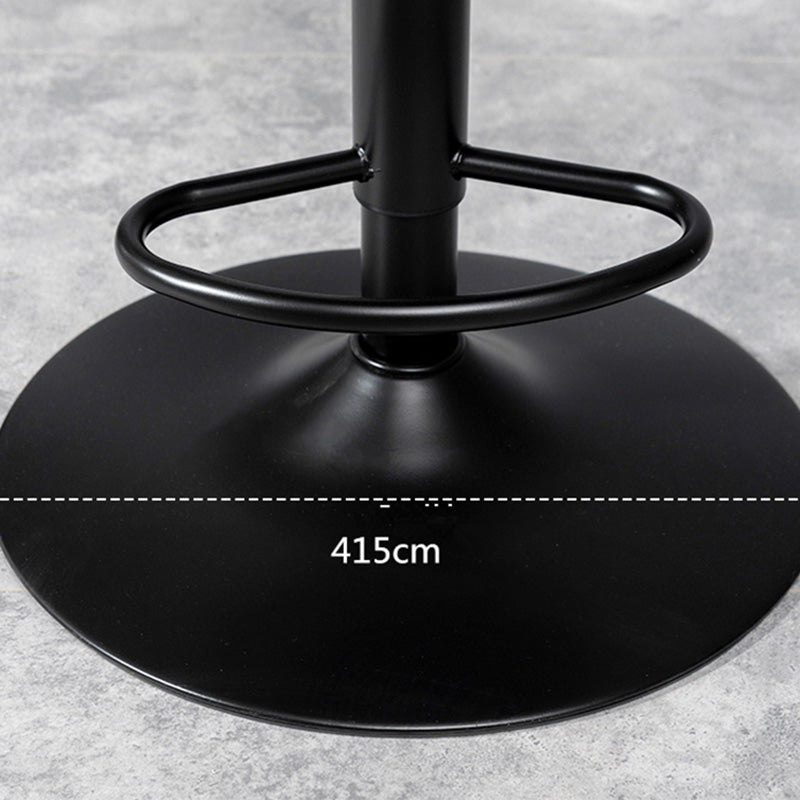Taburete de bar de estilo industrial, asiento de cuero con respaldo bajo para barra de cocina