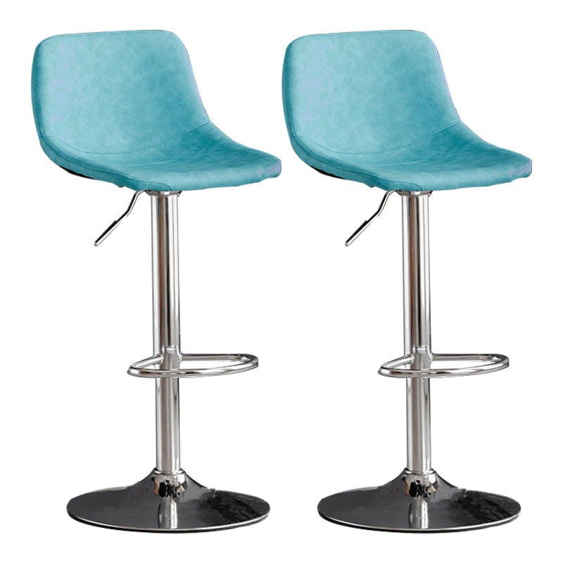 Taburete de bar de estilo industrial, asiento de cuero con respaldo bajo para barra de cocina